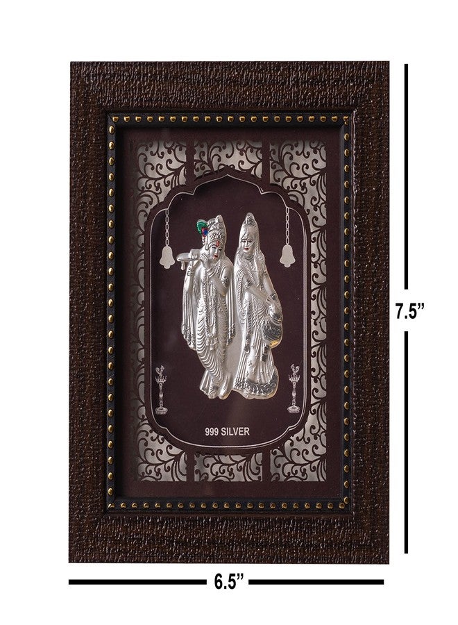 Hem Jewels إطار رادها كريشنا من الفضة الخالصة من هيم جويلز، هدية وديكور منزلي (7.5 × 6.5 بوصة) (عبوة من قطعة واحدة)، مستطيل الشكل، يُعلق على الحائط - Image 2